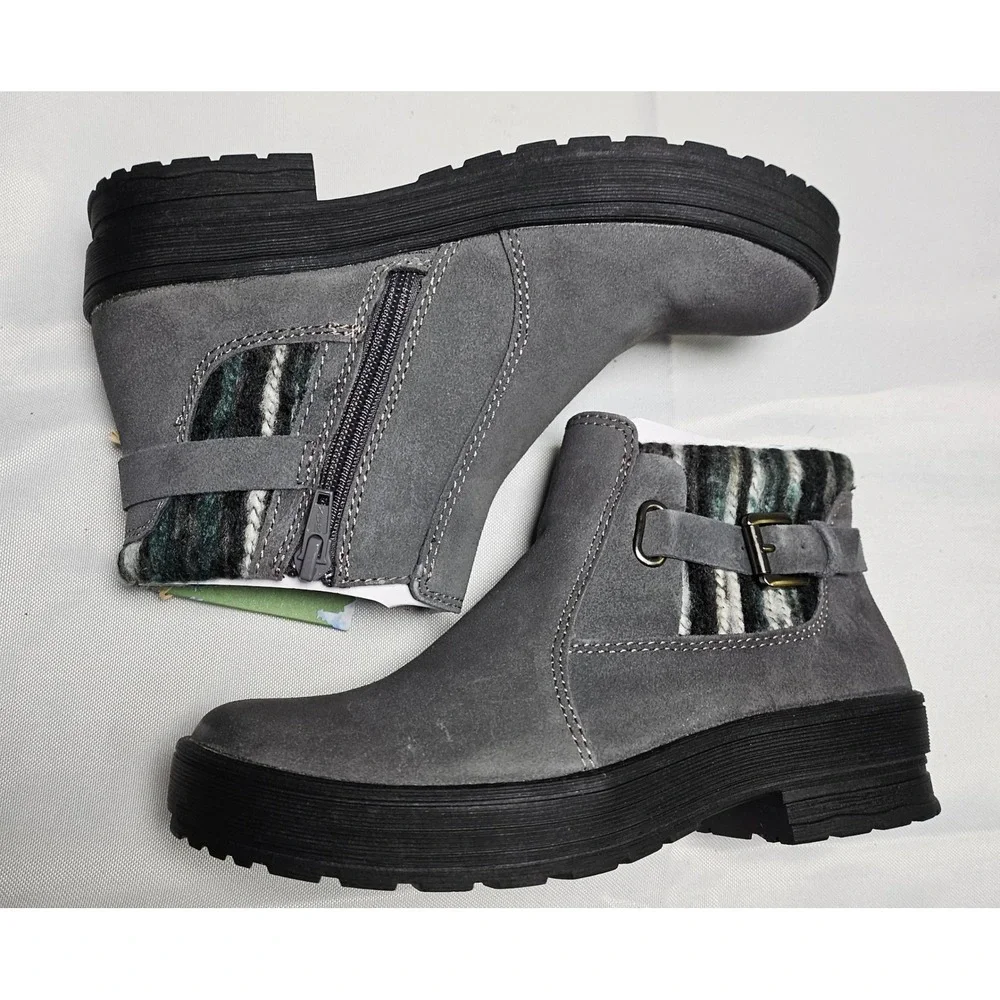 Earth Origins Tate‎ Suede Ankle Boots Water Repellent Aztec Sweater Women's 5